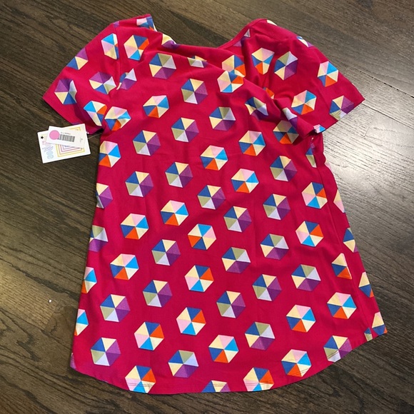 Lularoe Classic T Shirt Pink Geometric Small S New NWT - Picture 7 of 7